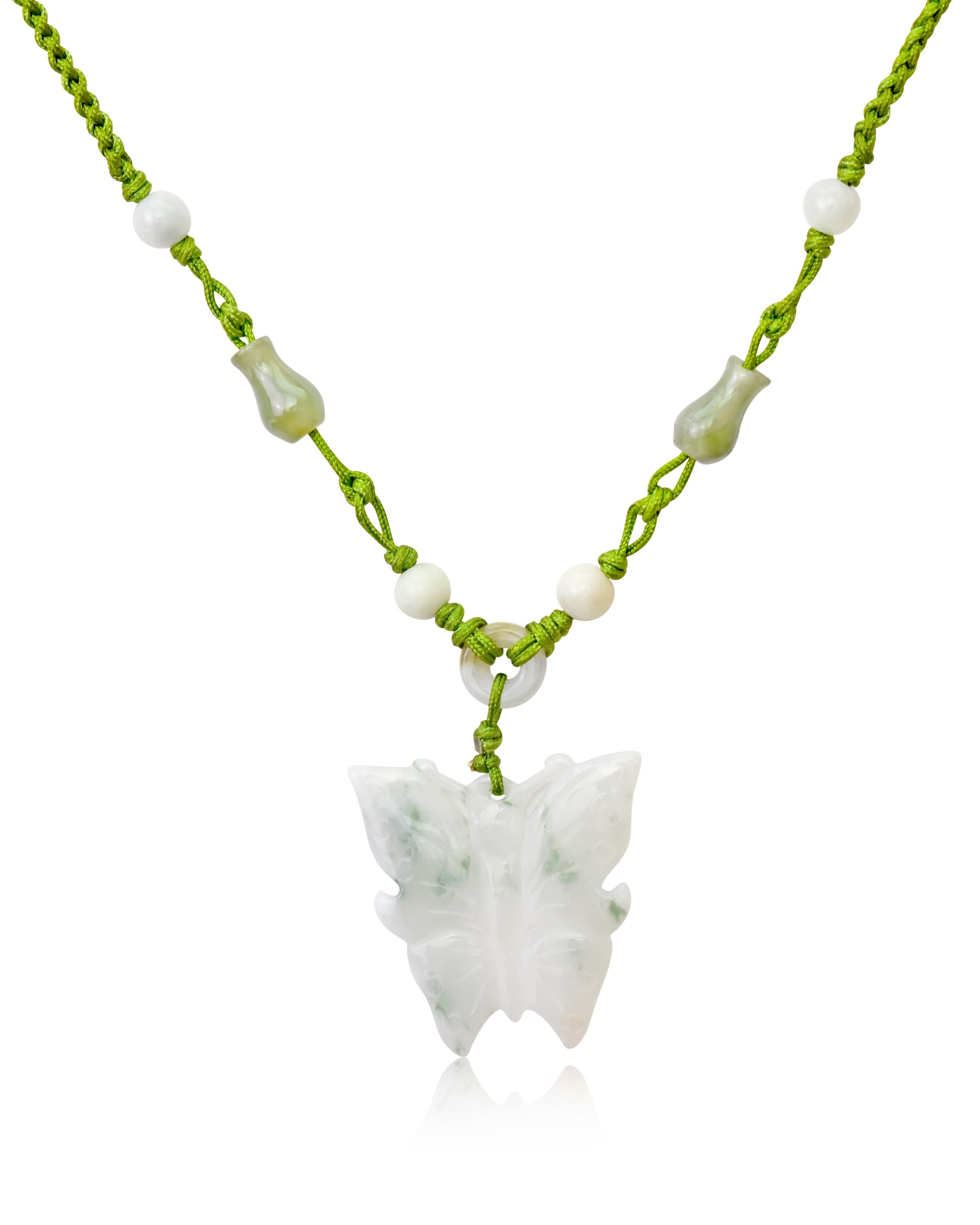 Crafted by Hand: Double Sided Butterfly Jade Necklace