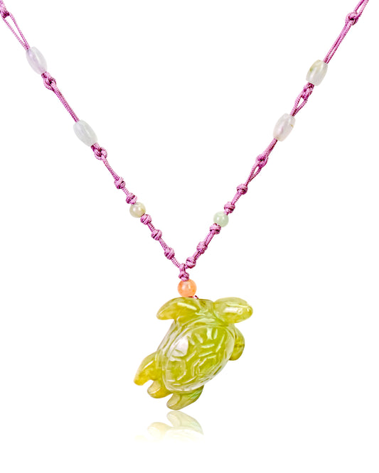 Make Every Day Special with the Jade Turtle Pendant with Lavender Cord