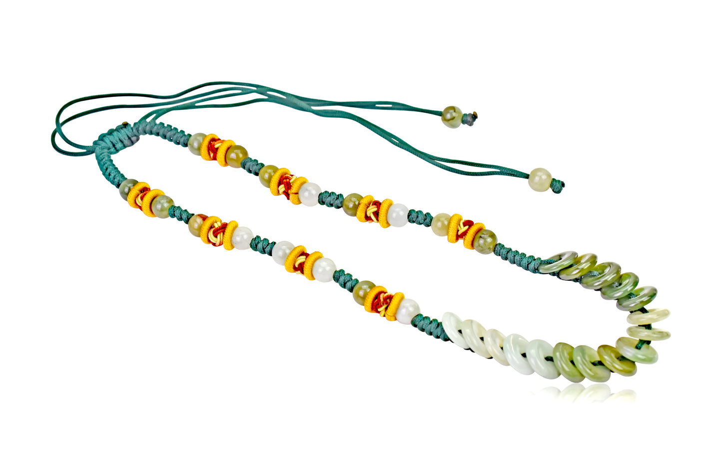 Represent the Endless Cycles of Life with PI Jade Necklace made with Green Cord