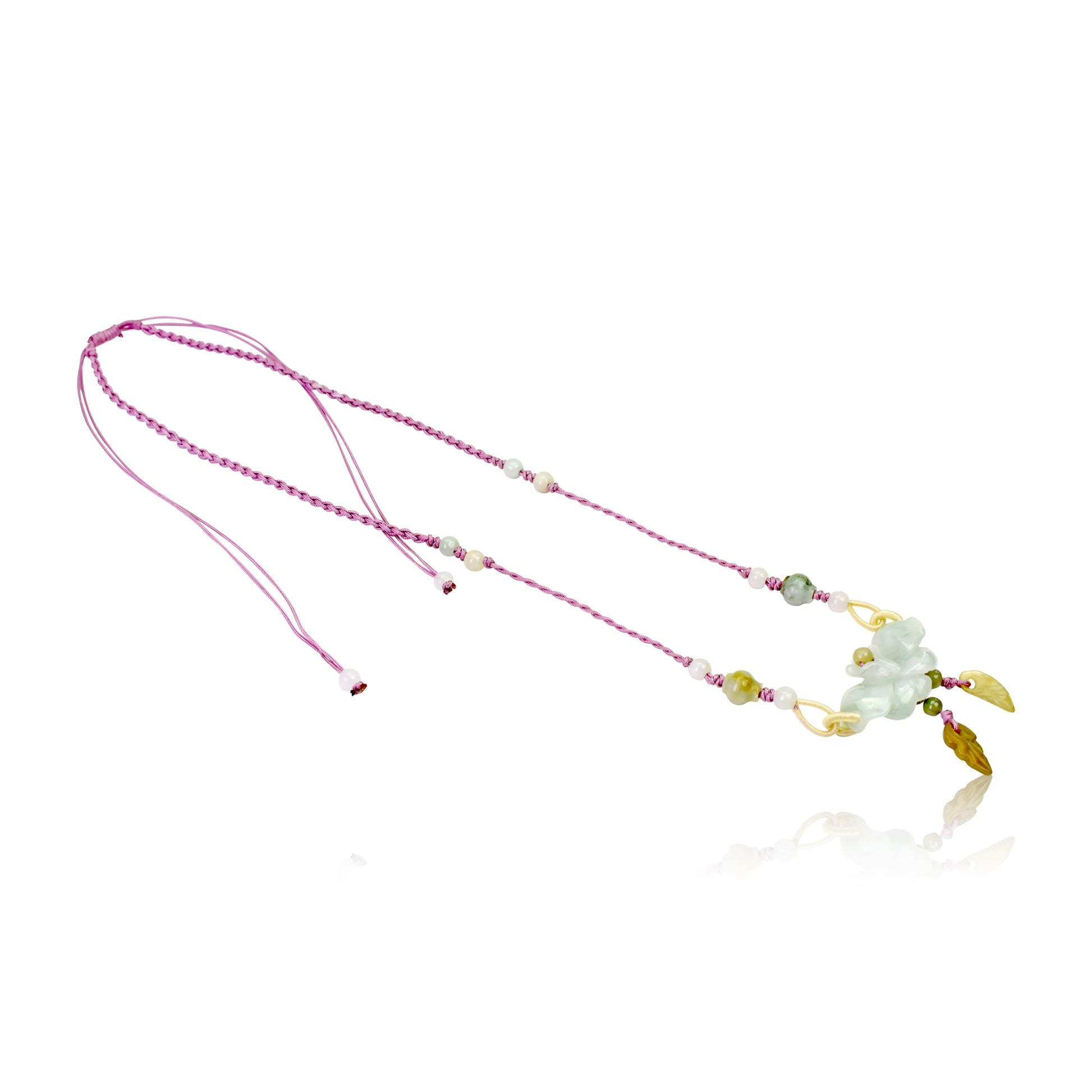 Look Refresh with the Butterfly Orchid Jade Necklace made with Lavender Cord