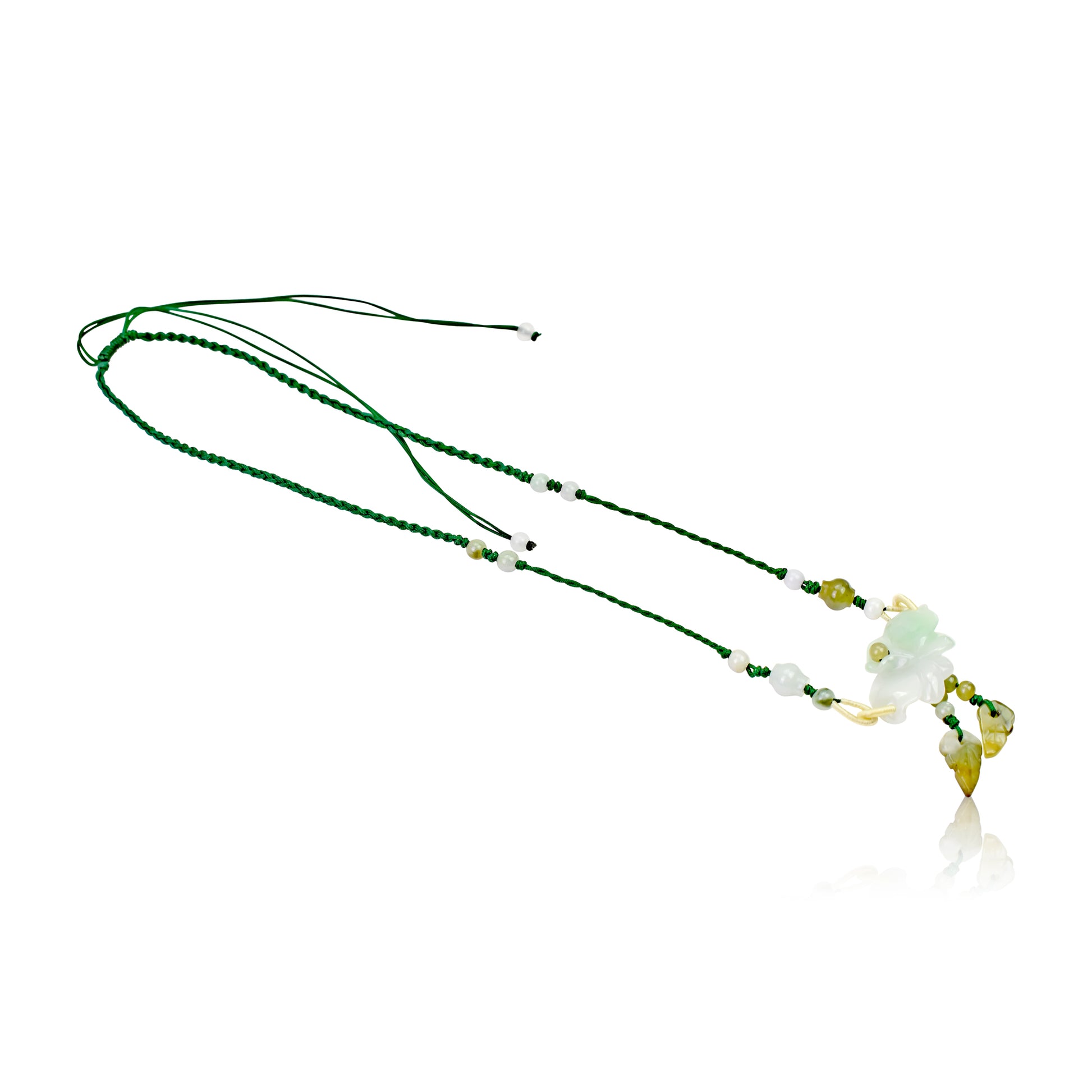 Look Refresh with the Butterfly Orchid Jade Necklace made with Green Cord
