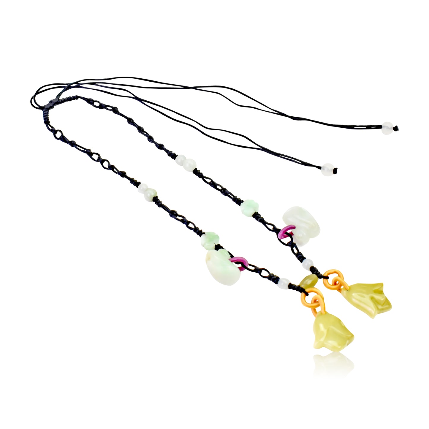 Embrace the Power of Nature with Lovely Doves and Bellflower Necklace made with Black Cord