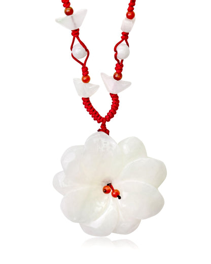 Dahlia Flower a Jade Pendant a Necklace for Girlfriend a Unique Valentine’s Day Gift for Women