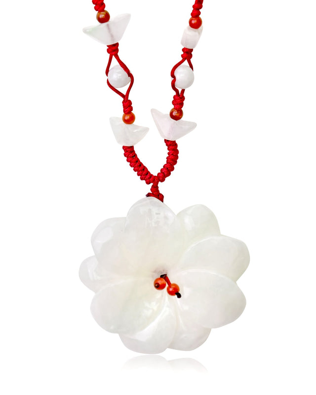 Dahlia Flower a Jade Pendant a Necklace for Girlfriend a Unique Valentine’s Day Gift for Women