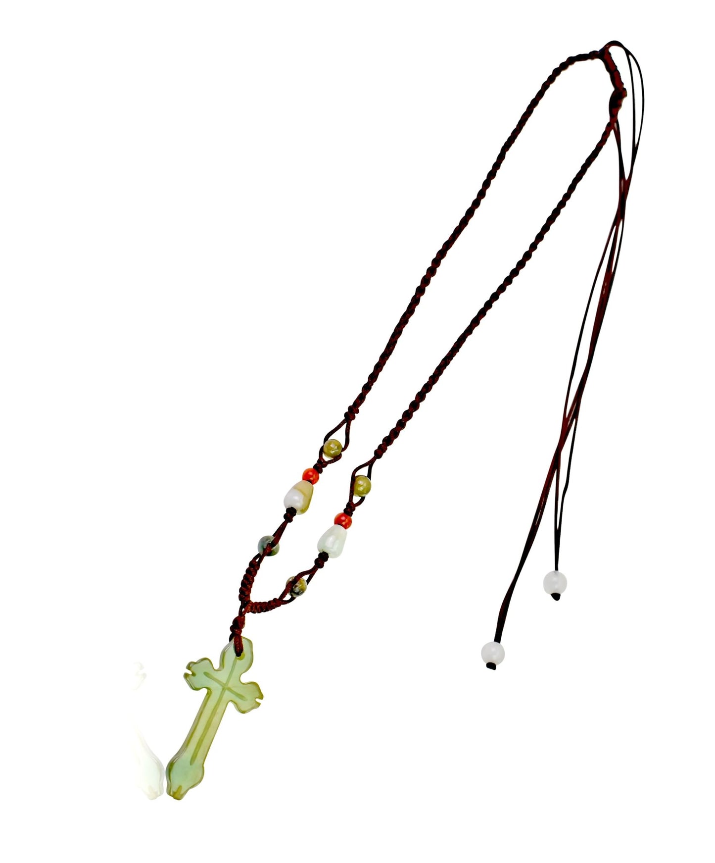 Dainty cross necklace for women handcrafted Jade Jewelry for a graceful and faith-inspired gift