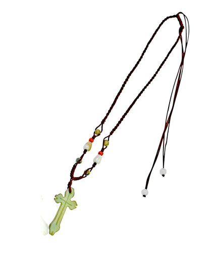 Dainty cross necklace for women handcrafted Jade Jewelry for a graceful and faith-inspired gift