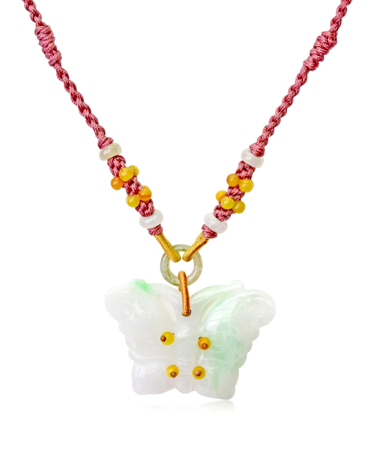 Delicate butterfly necklace ice jade pendant for a unique and graceful jewelry piece gift