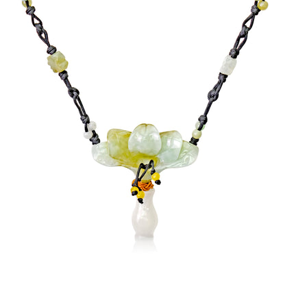 Designer Necklace for Women with Jade and Peacock Flower a Personalized Gift for Anniversary