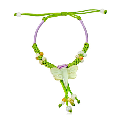 Dragonfly Bracelet with Jade Unique Dragonfly Jewels for Wife Dragonfly Charm Bracelet Valentine’s Day Gift