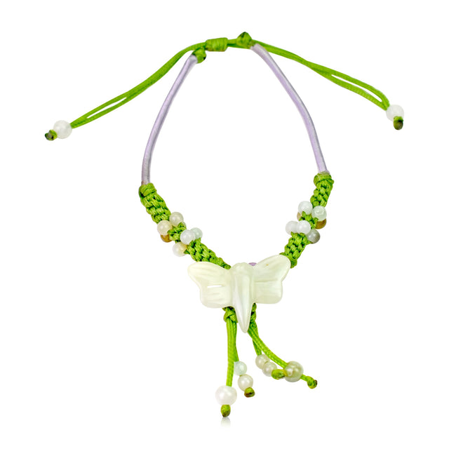 Dragonfly Charm Bracelet Valentine’s Day Gift Handcrafted Treasure Symbolizes Change Jade Soothes the Heart the Dragonfly Lifts the Spirit