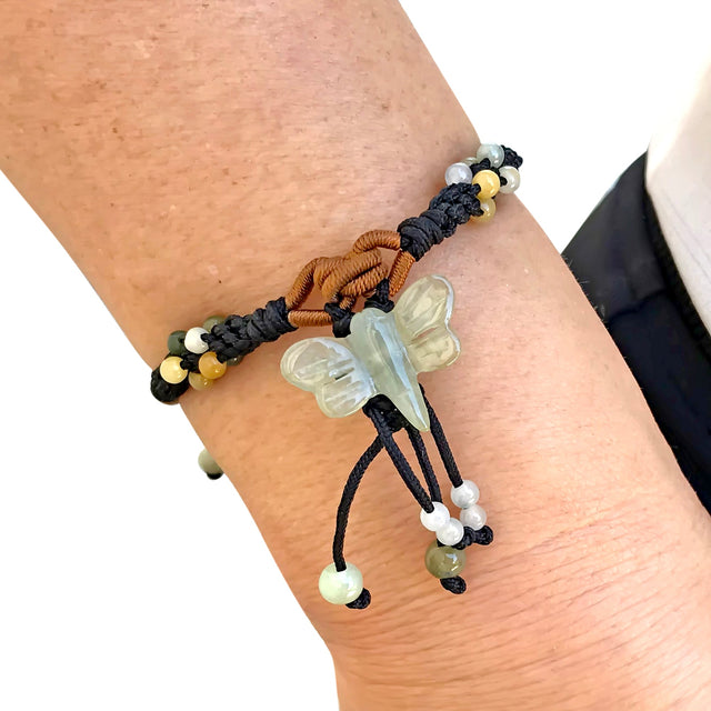 Dragonfly Charm Bracelet for Women Handmade Jade Jewelry Gift for Valentine’s Day or Holidays