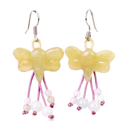 Dragonfly Earrings for Women’s Dragonfly Jewelry Handmade Jade Dragonfly Jewelry Gift Valentine’s Day 