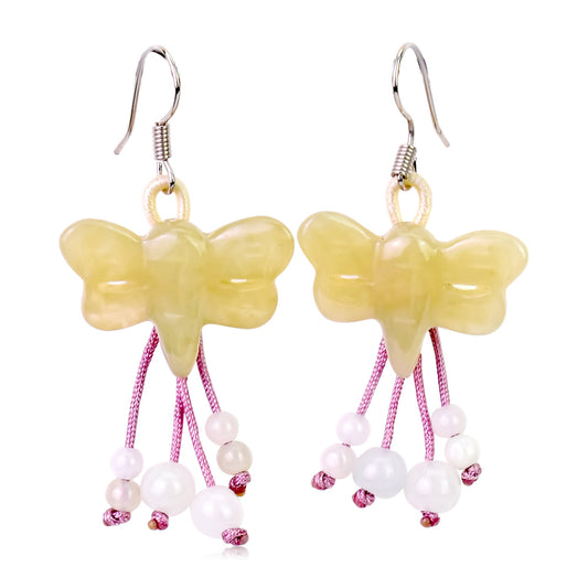 Dragonfly Earrings for Women’s Dragonfly Jewelry Handmade Jade Dragonfly Jewelry Gift Valentine’s Day 