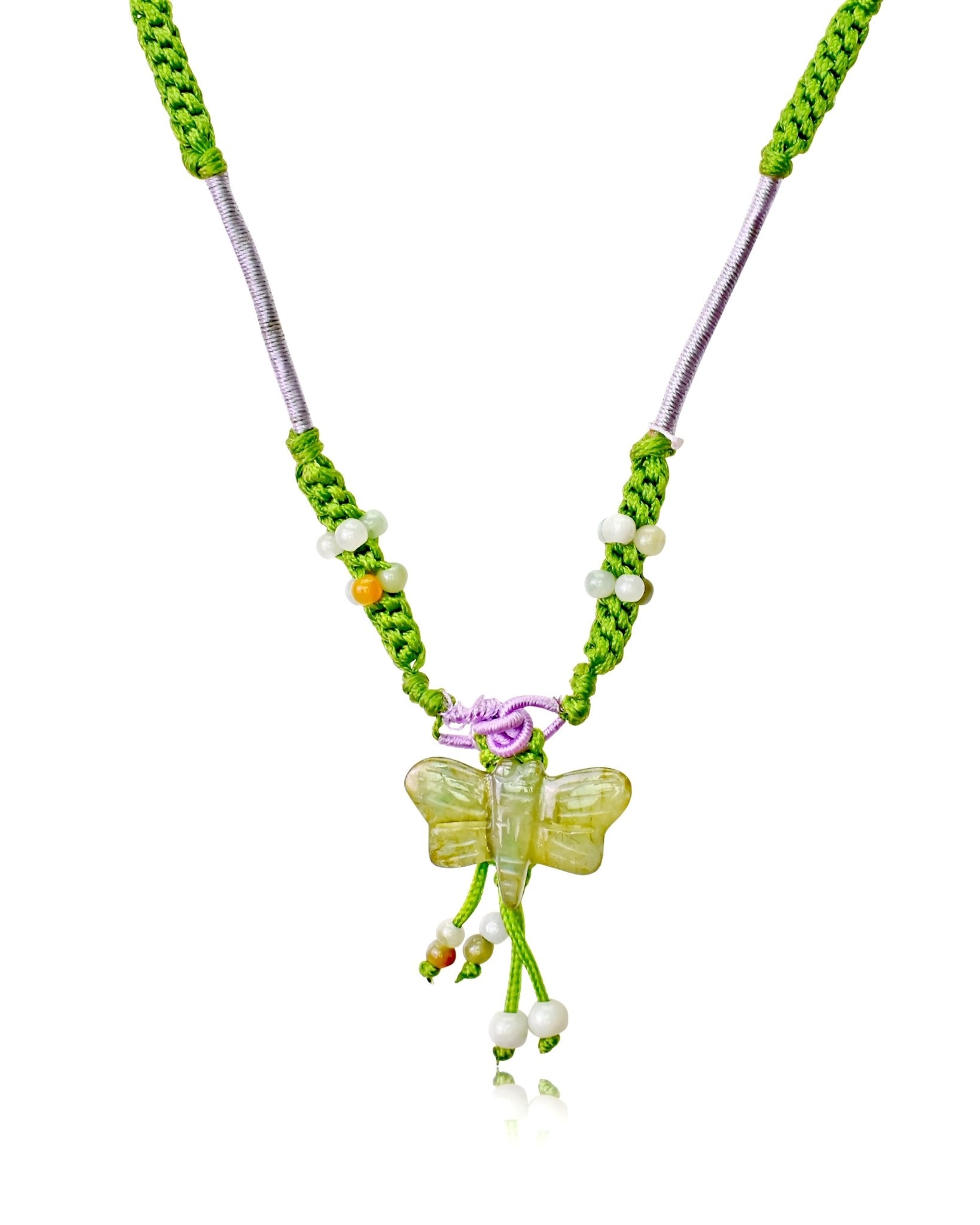 Dragonfly Pendant Necklace Valentine’s Day jade’s energy heals the dragonfly uplifts