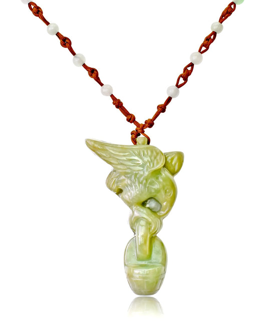 Eagle Big Chain Birthday Gift Idea The Eagle Inspires Freedom and Clarity; Jade Brings Peace and Wisdom
