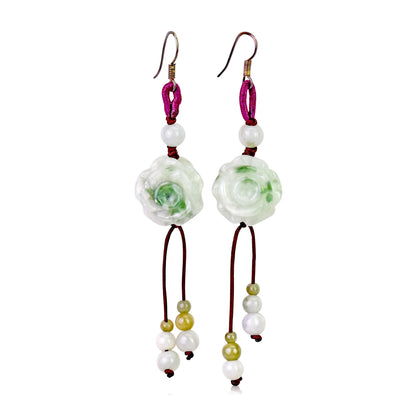 Earrings Roses Jade Earrings for a Romantic Anniversary Surprise