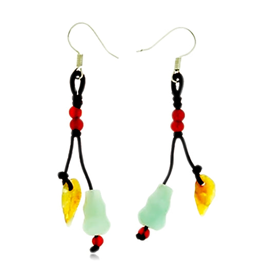 Earrings with Jade a Money Earrings for Her Handmade Unique Earrings for Women