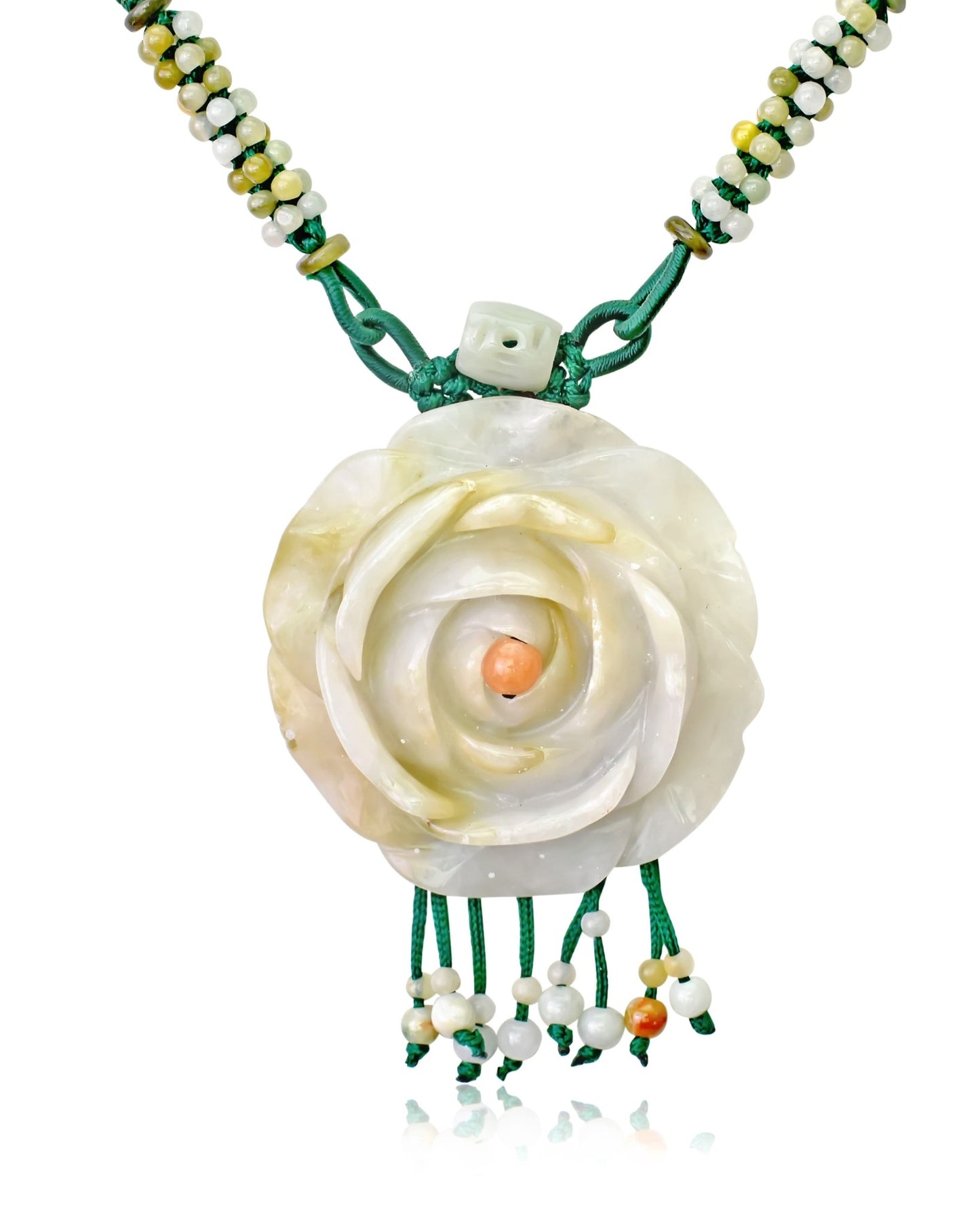 Elegant jade rose necklace for birthdays, Mother’s Day