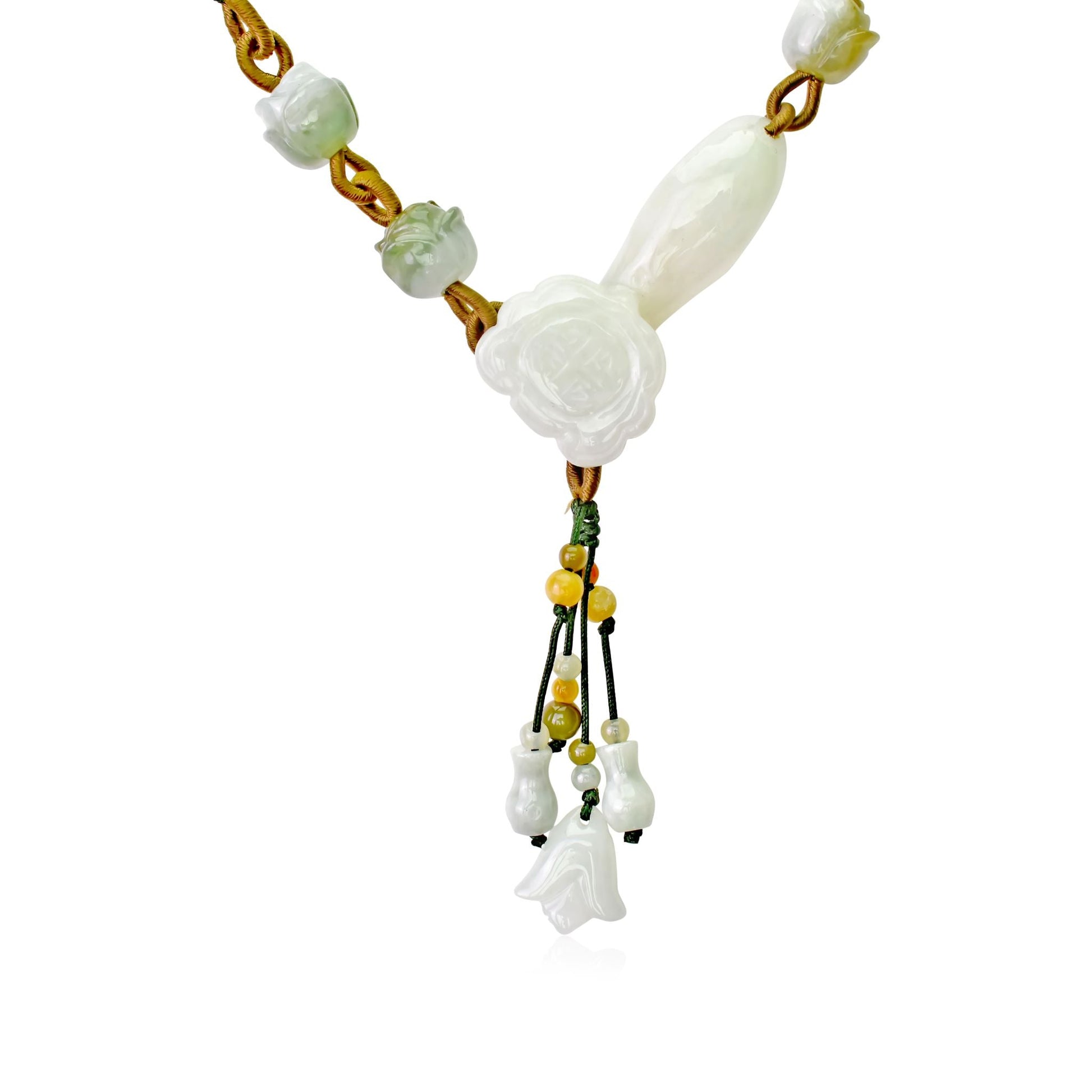 Elegant jade ruyi pendant for wisdom, prosperity, and good fortune