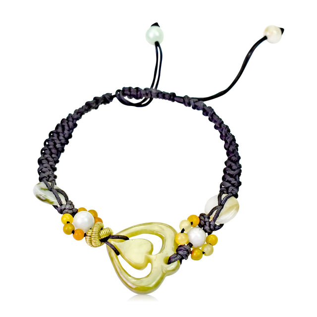 Elegant two heart bracelet a carved jade bracelet for women perfect for holiday gifting