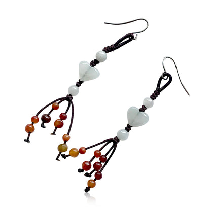 Elegant women's heart earrings a lovely choice for Mother’s Day Heart beaded earrings for mom 