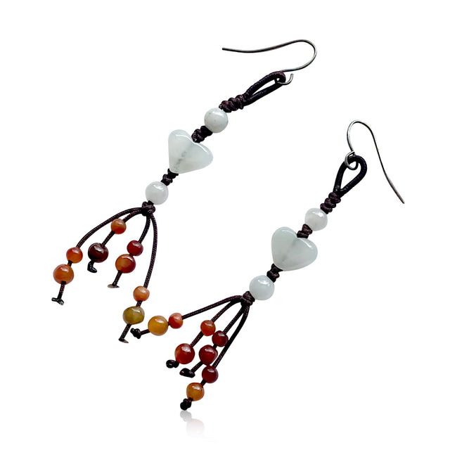 Elegant women's heart earrings a lovely choice for Mother’s Day Heart beaded earrings for mom 