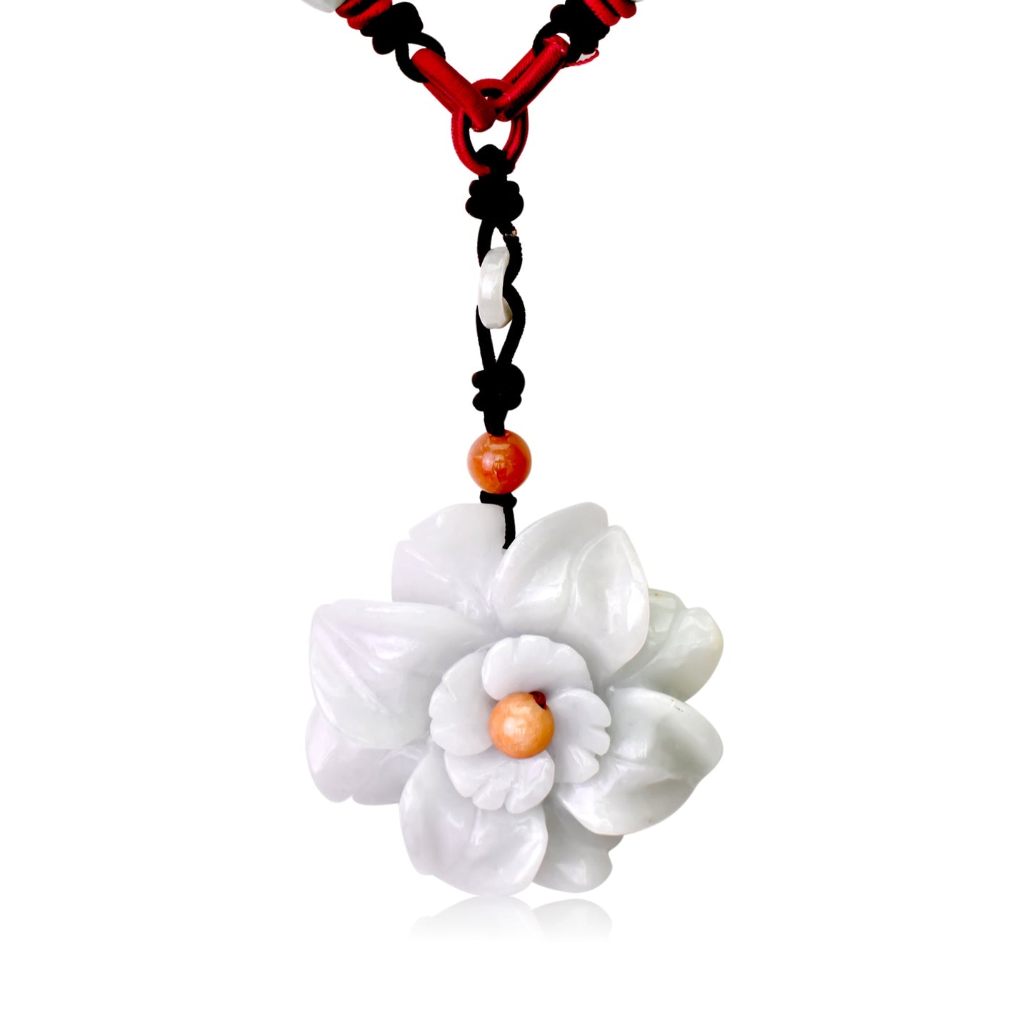 Eustoma White a Chunky Jade Necklace Gift to Celebrate a Radiant Birthday or Valentine‘s Day To Inspire Joy and Peace