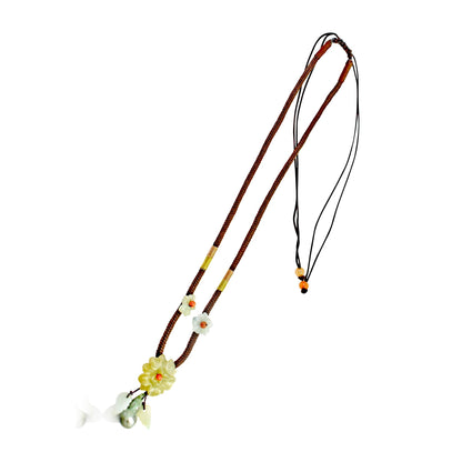 Camellia Rose A April Rose Camellia For Women Green Jade Necklace Anniversary Gift For Love And Devotion