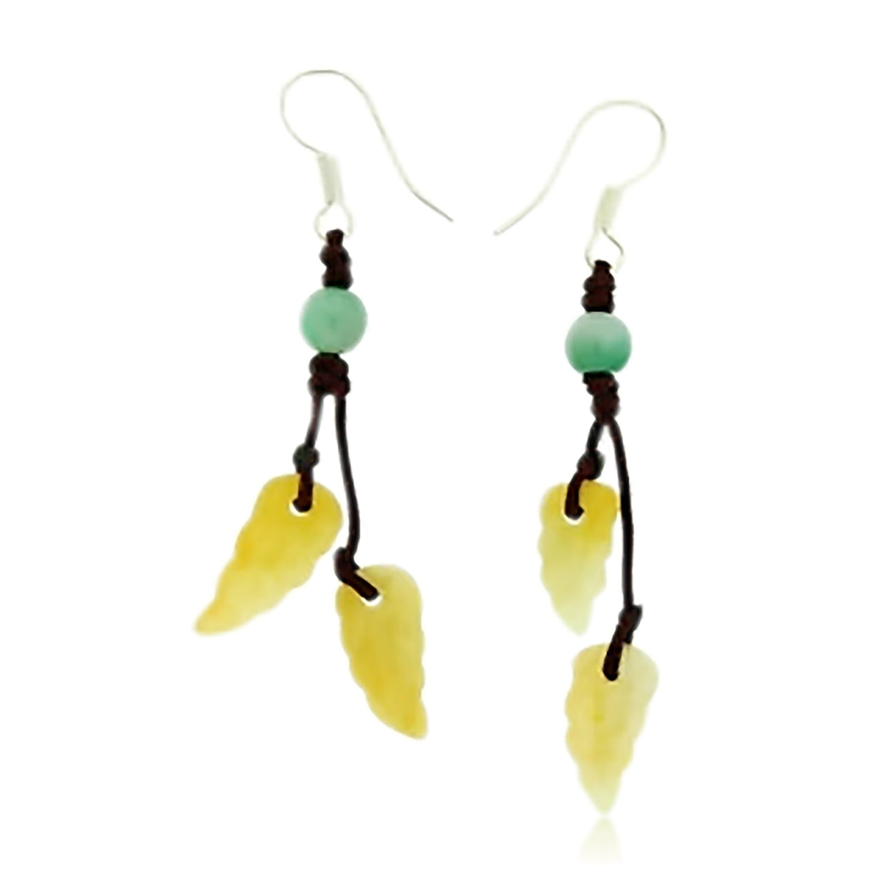 Fall Leaf Earrings in Jade Earrings Leaf for Women Leaf Drop Earrings Anniversary Gift a Symbol of Renewal, Resilience, and Natural Grace