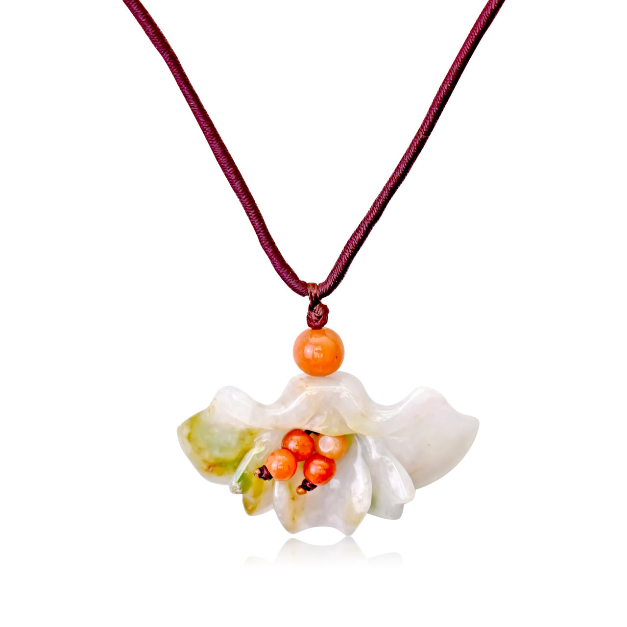 Fan flower jade jewelry gift a sparkling floral charm gift offering protection, happiness, and long life