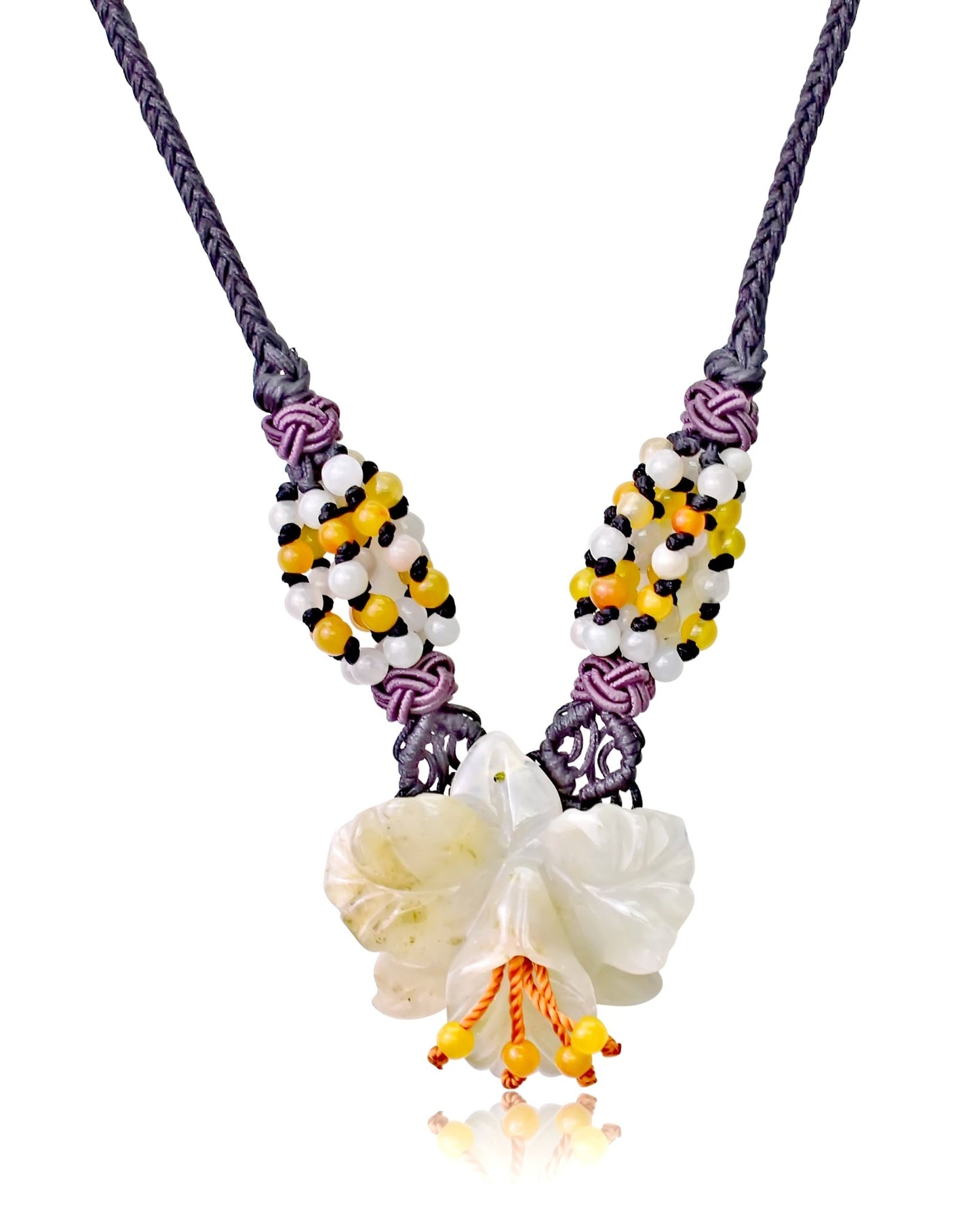 February Birth Flower Necklace Birthday Gift Iris Flower Necklace 