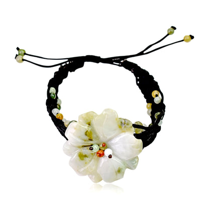 Female bracelet for women featuring green sea anemone an elegant handmade jade jewelry for Mother's Day gift