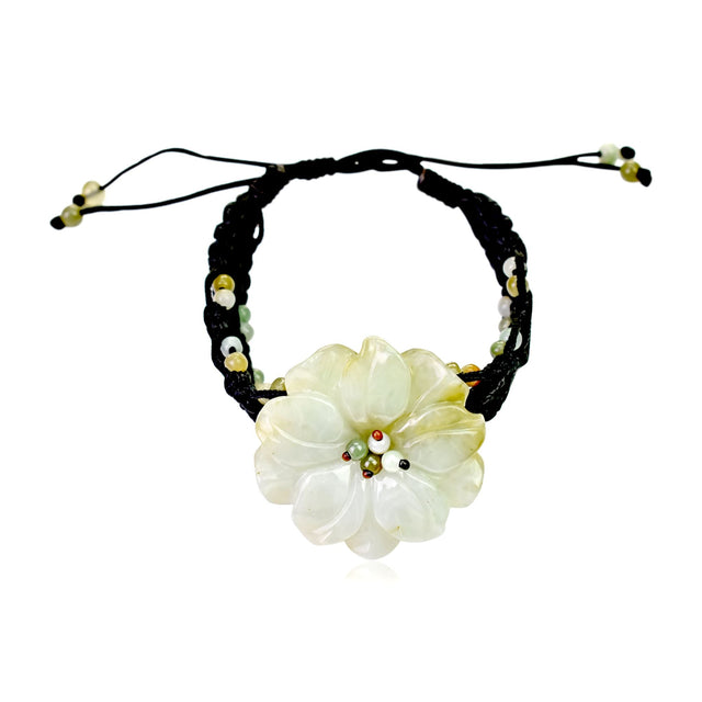 Female bracelet with anemone in water and jade a meaningful handmade gift for her birthday or Mother's Day