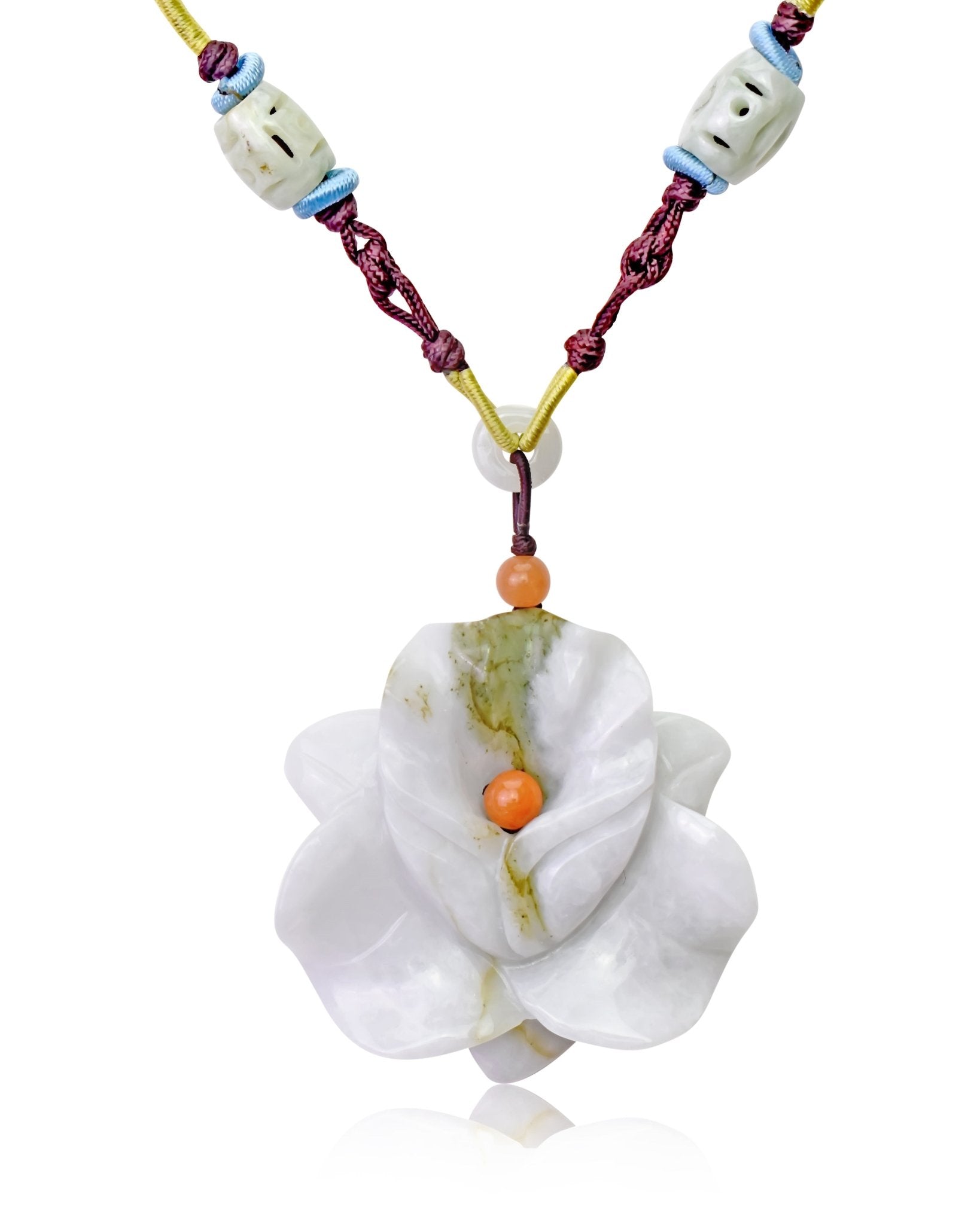 Floral-inspired jade flower necklace for beauty and elegance with Orchid Flower 