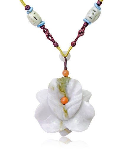 Floral-inspired jade flower necklace for beauty and elegance with Orchid Flower 