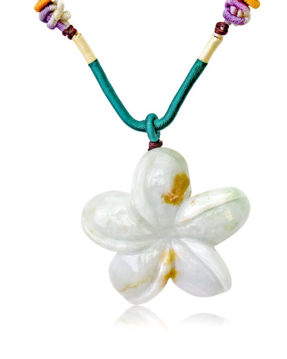 Floral Hawaiian necklace for women a birthday-ready gift blending elegance with the spiritual essence of jade