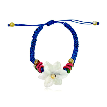 Floral Jade Bracelet with Stargazer Lily Gift for Women for Valentine’s Day