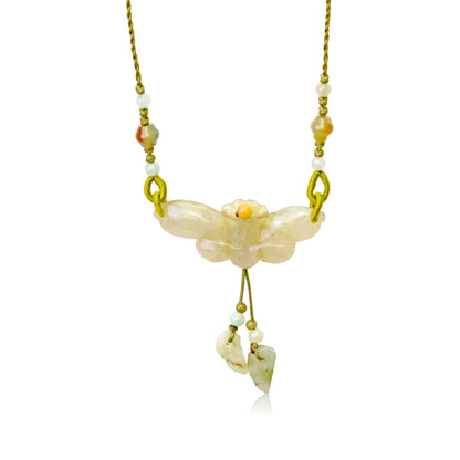 Floral Orchid Pendant for Mother's Day Jade Flower Pendant for Women Who Cherish Nature-Inspired Elegance