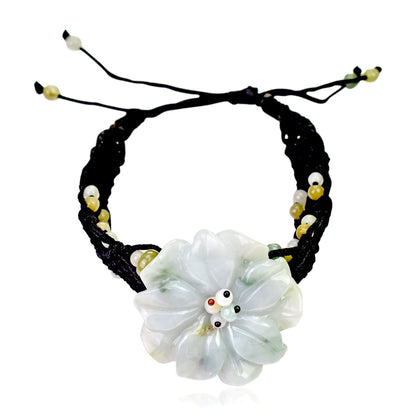 Floral anemone in water jade bracelet a unique female bracelet friendship gift for friends 