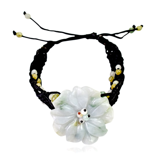 Floral anemone in water jade bracelet a unique female bracelet friendship gift for friends 