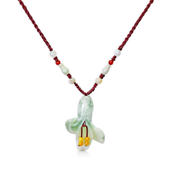 Floral beauty calla lily pendant a handcrafted flower jade necklace offering women grounding energy and everlasting love for holidays and anniversaries