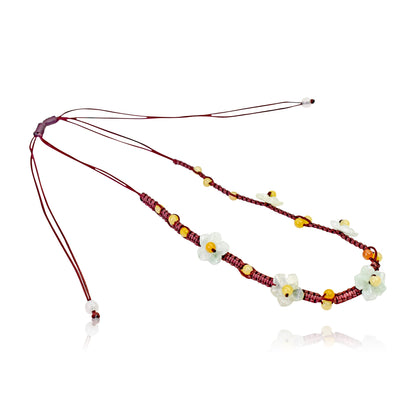 Flower chain necklace pimpernel flower a thoughtful Valentine's Day gift connecting beauty and love