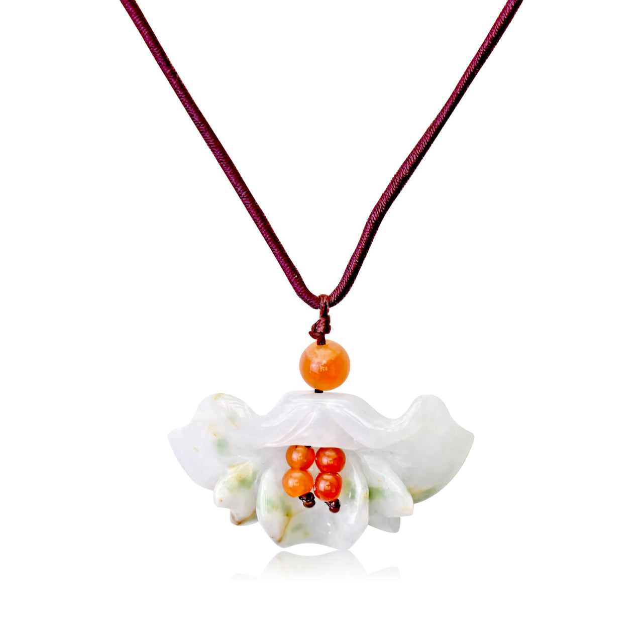 Flower fan a flower stone necklace made for natural beauty and inner strength with handmade gemstone art gift