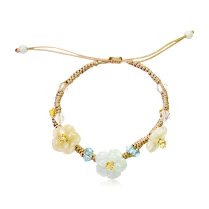 Flower pimpernel handcrafted jade crystal bracelet for women for loving connections a wonderful Mother's Day surprise gift
