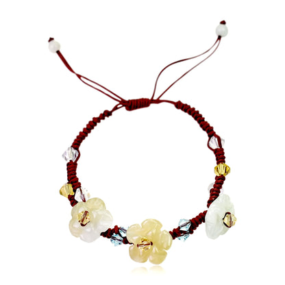 Flower pimpernel real flower bracelet symbolizing renewal,  and strength to celebrate special days