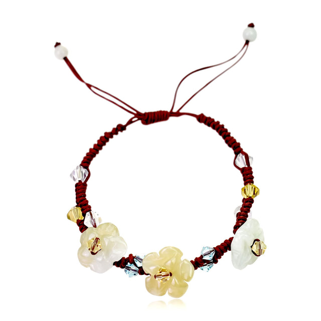 Flower pimpernel real flower bracelet symbolizing renewal,  and strength to celebrate special days like holidays and birthdays