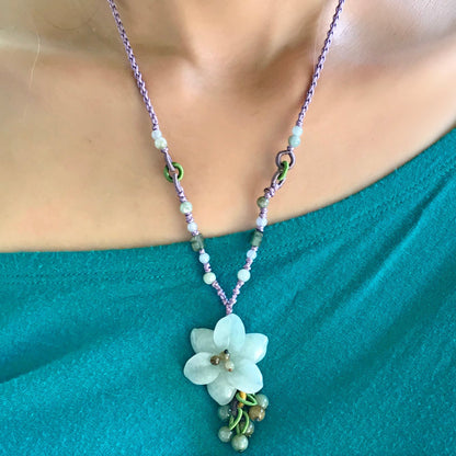 Flower shaped necklace a pear blooms for women a powerful holiday gift of good vibes