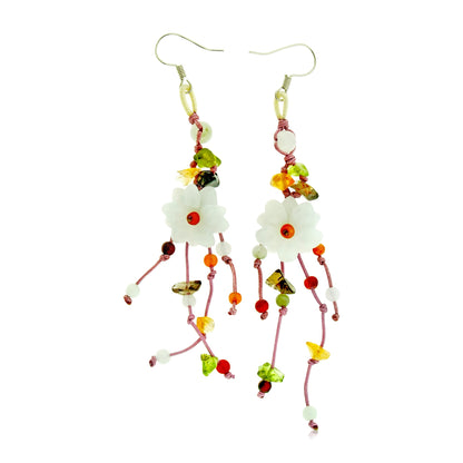 Flowering Pear Blossom a Handmade Jewellery Earrings for Women Flower That Dangle Anniversary Day Gift 