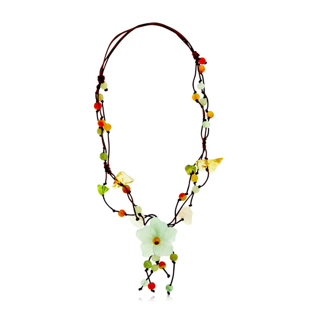 Gemstone Flower Bracelet Infuse With Flower Apple Blossom for Women 