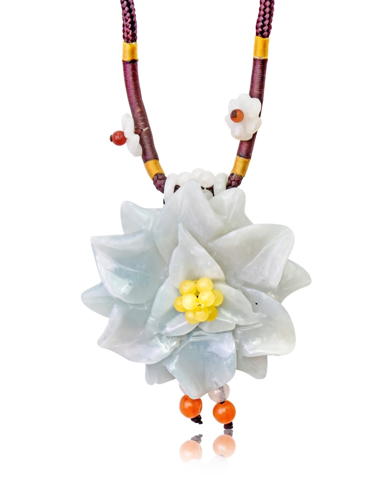 Giant Scabiosa with Jade an Elegant Mother’s Day Necklace for Women with Meaning